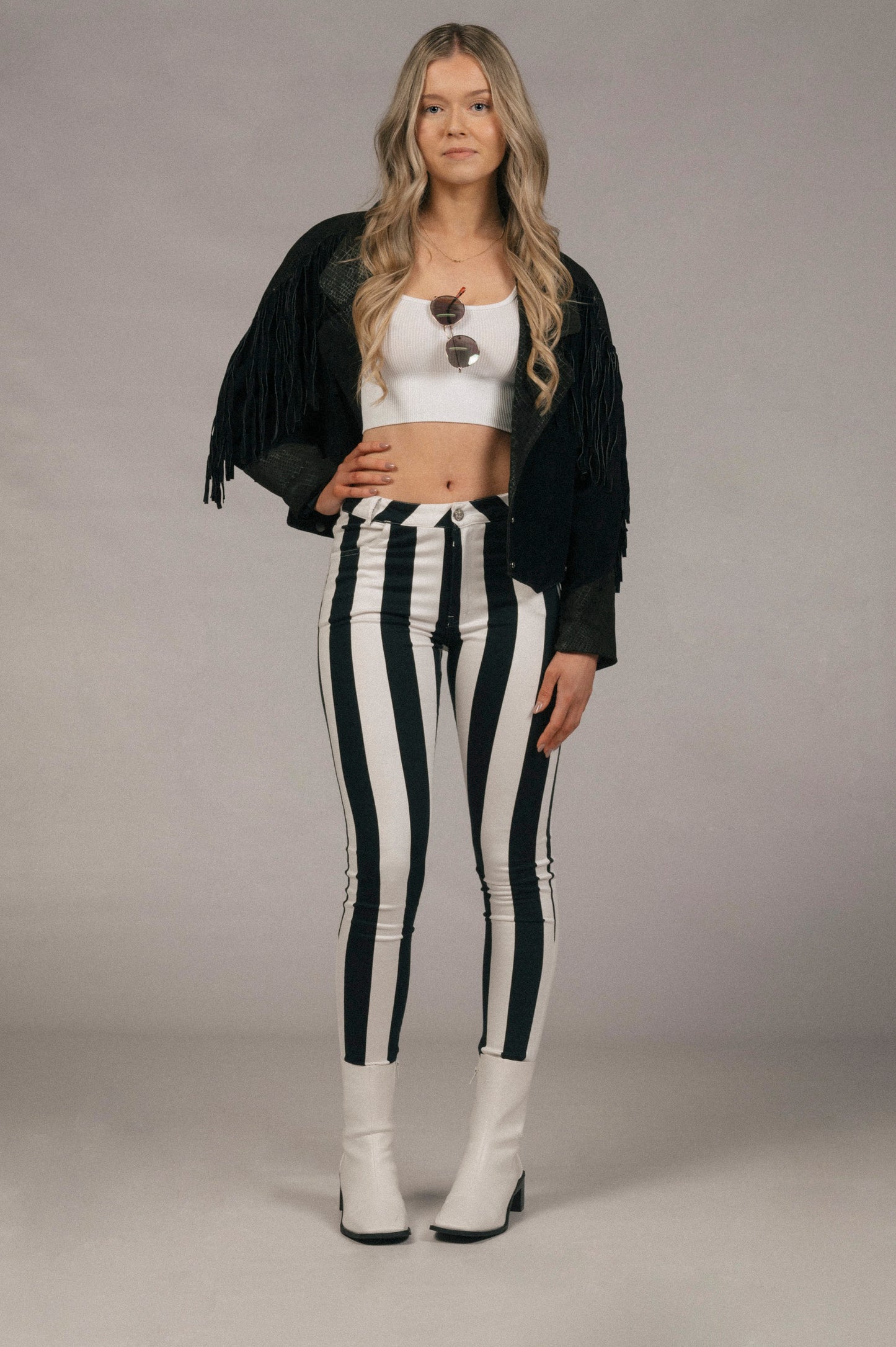 Vintage mid-rise striped pants - Lemon Lane Vintage