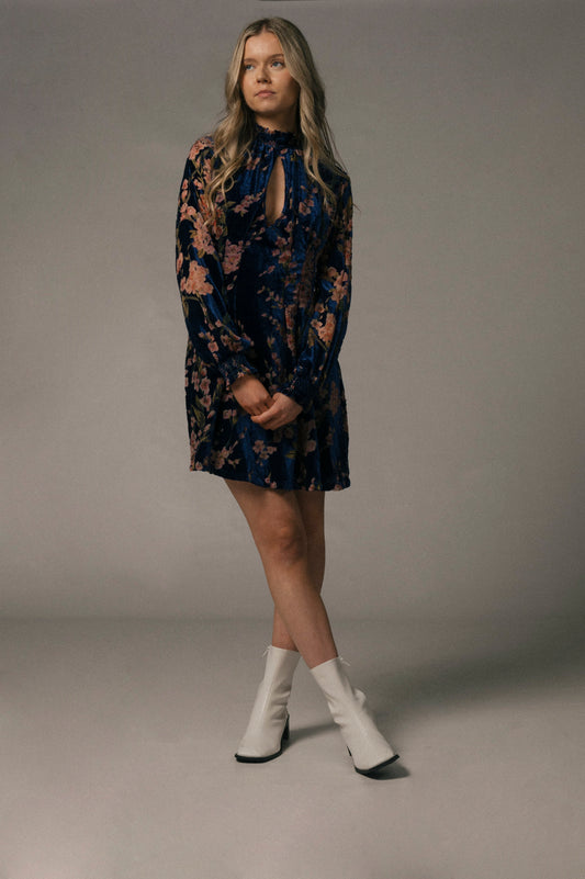 Vintage babydoll mini dress front view - Lemon Lane Vintage