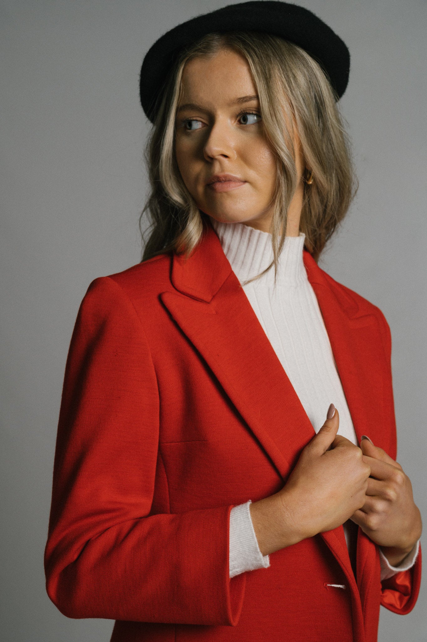 Vintage red blazer close up - Lemon Lane Vintage