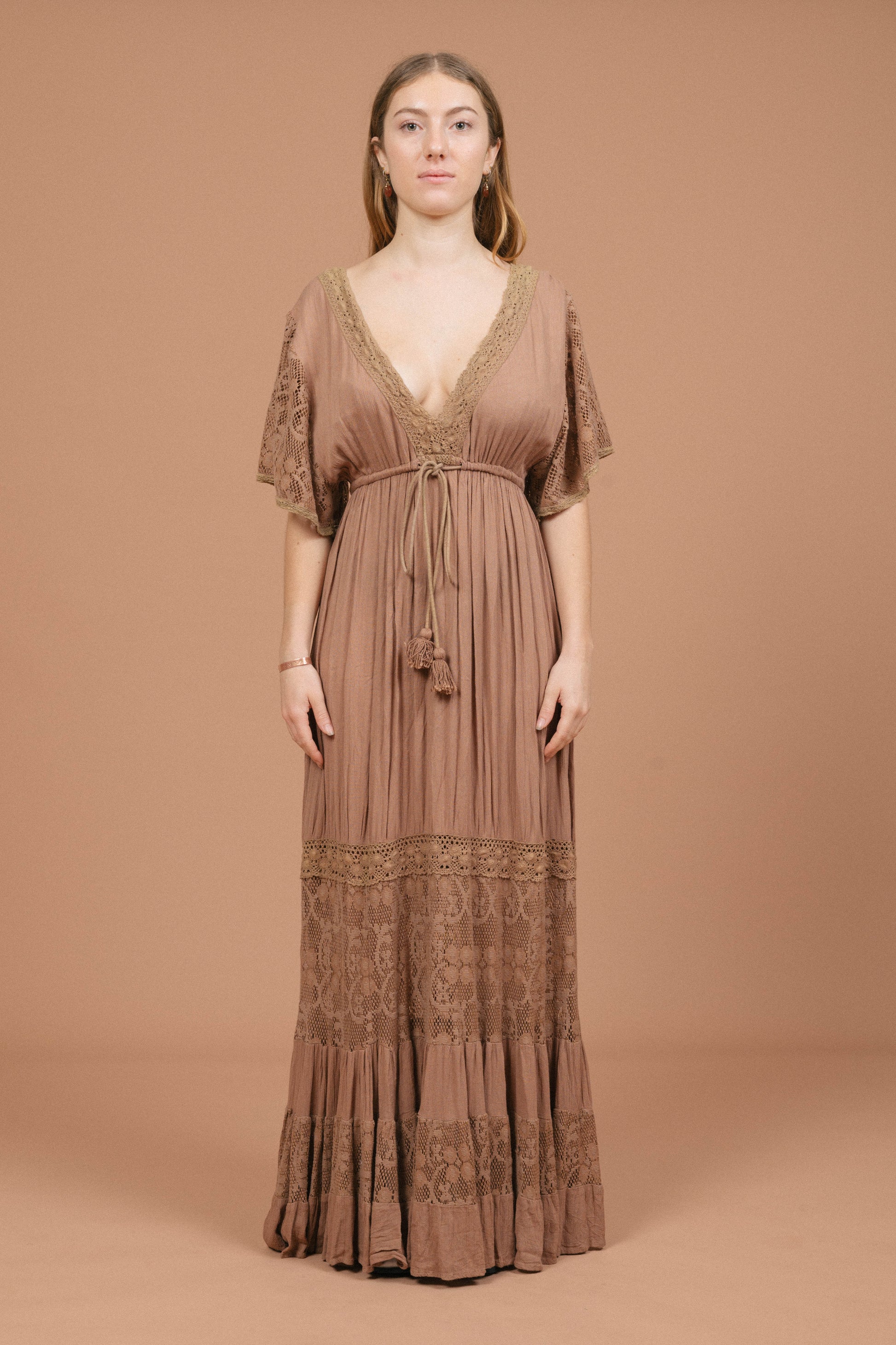 Tree of Life Maxi Dress (Mocha)  Lemon Lane Vintage